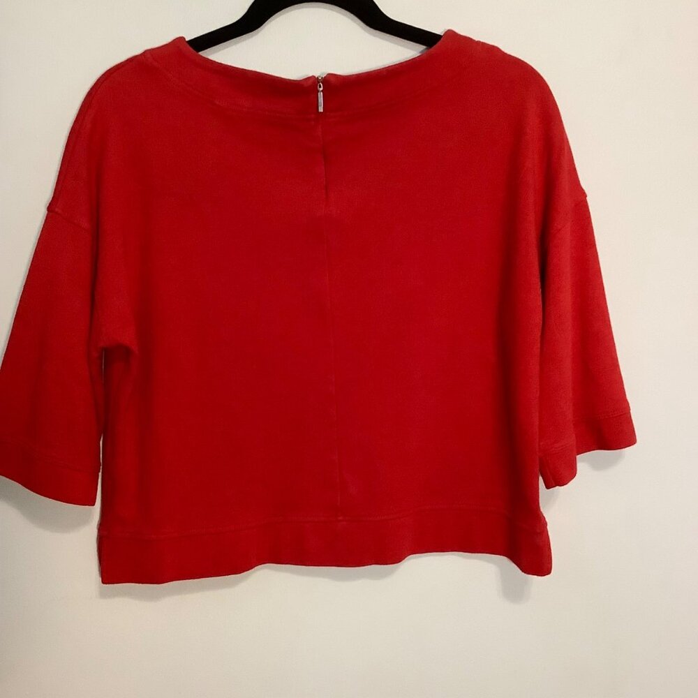 Vineyard Vines Women’s Top Red Cropped Boxy Popover Zipper Back Size XS - Picture 5 of 10